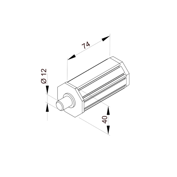 Embout Ø 40 avec pivot rond&nbsp;&nbsp;